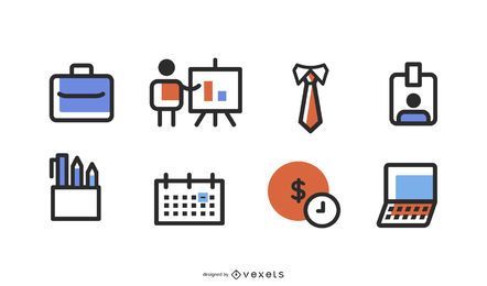 Conjunto de iconos del departamento de finanzas
