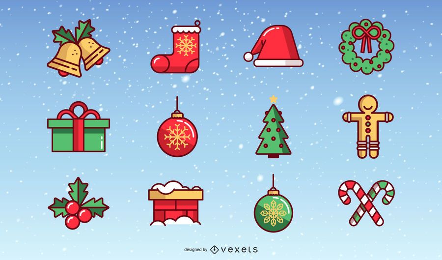 Colección de vectores de elementos de Navidad Colección de vectores de elementos de Navidad