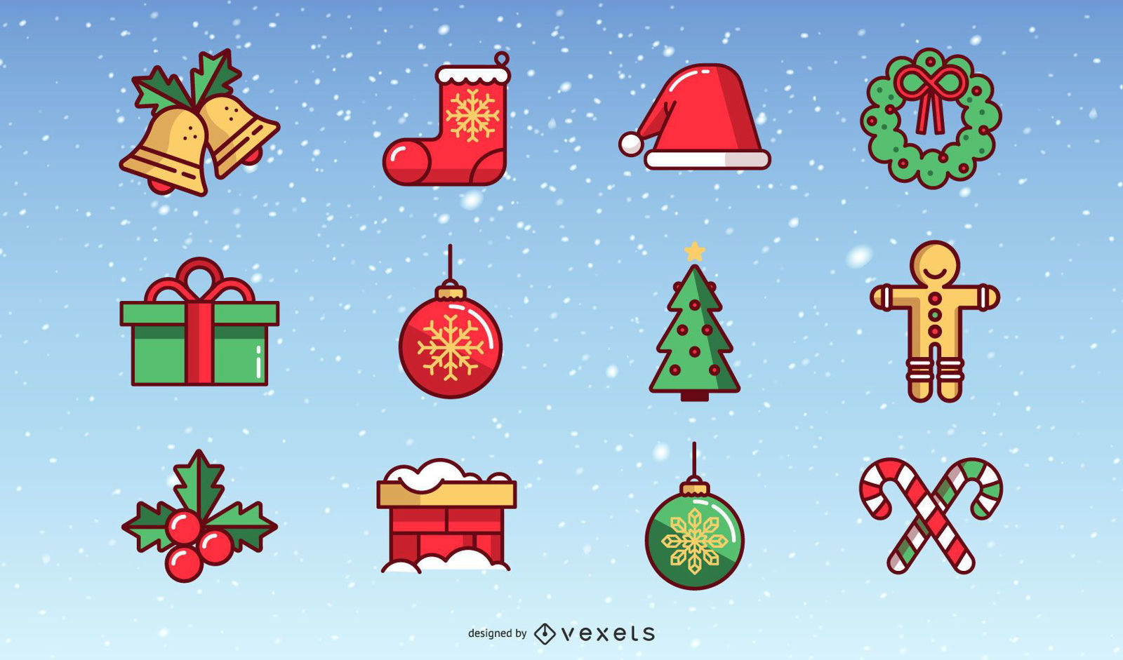 Colección de vectores de elementos de Navidad