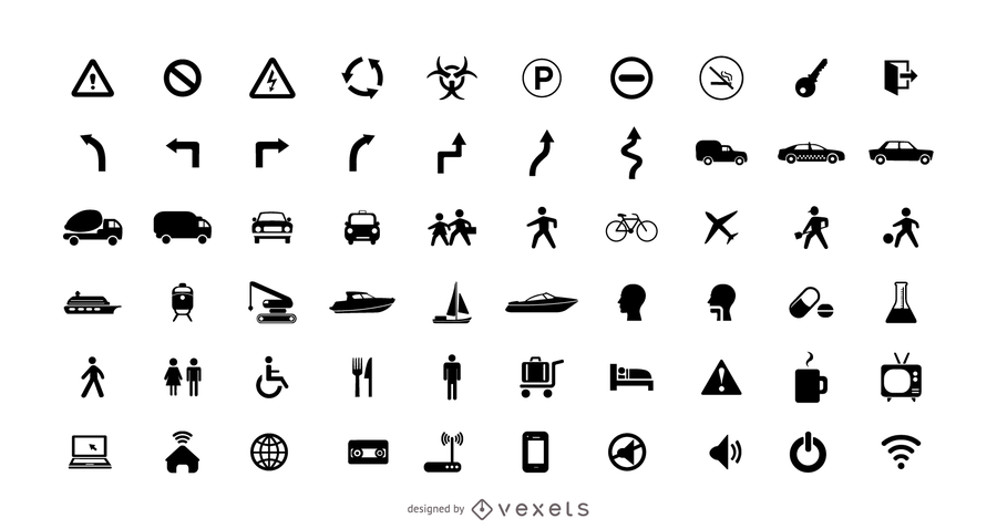 Collection of pictogram icons Collection of pictogram icons