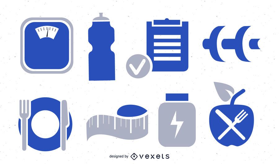 Fitness and exercise icon collection Fitness and exercise icon collection