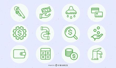 Green Business And Construction Icon Pack