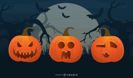 vector de cabeza de calabaza de halloween