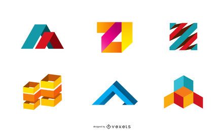 Colorido conjunto de iconos 3D