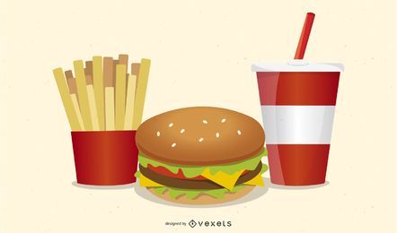 Vector de icono de comida rápida fina
