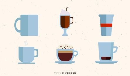 Conjunto de ilustração de xícara de café