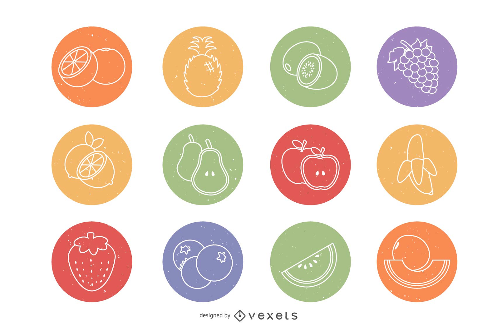 Conjunto de iconos de frutas