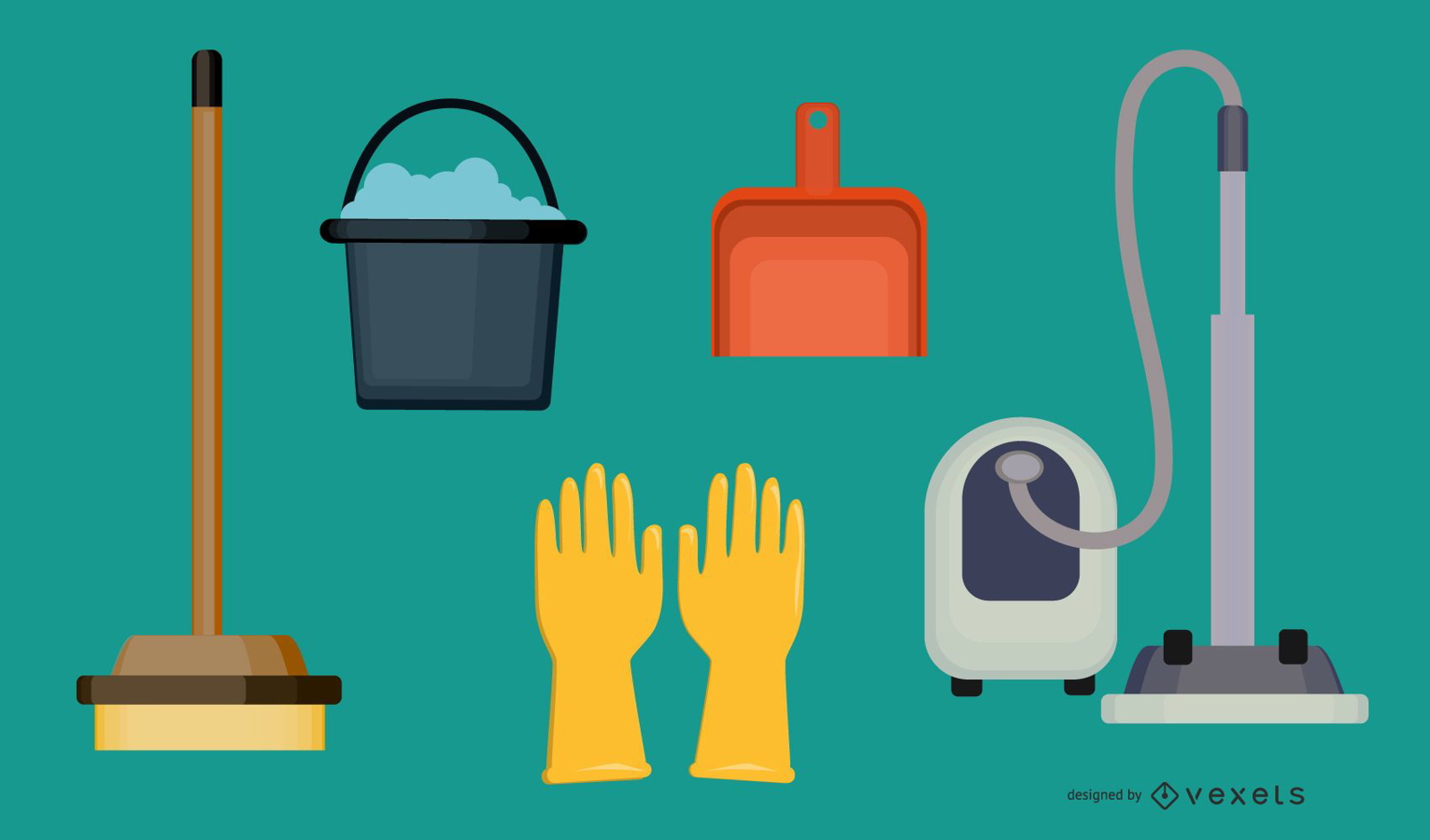 Cleaning supplies 3D icon set