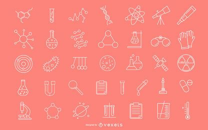 Iconos de la investigacion cientifica Iconos de la investigacion cientifica