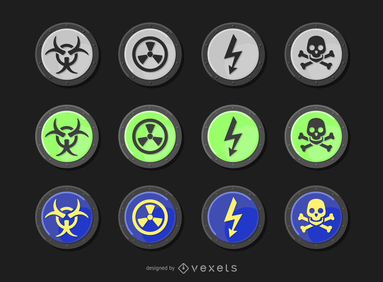Round Radiation Warning Vector Round Radiation Warning Vector