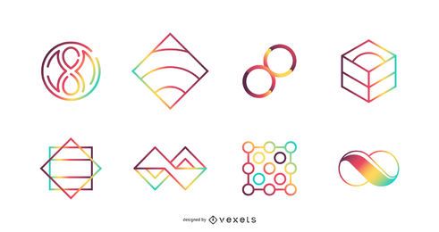 Conjunto de ícones vetoriais coloridos