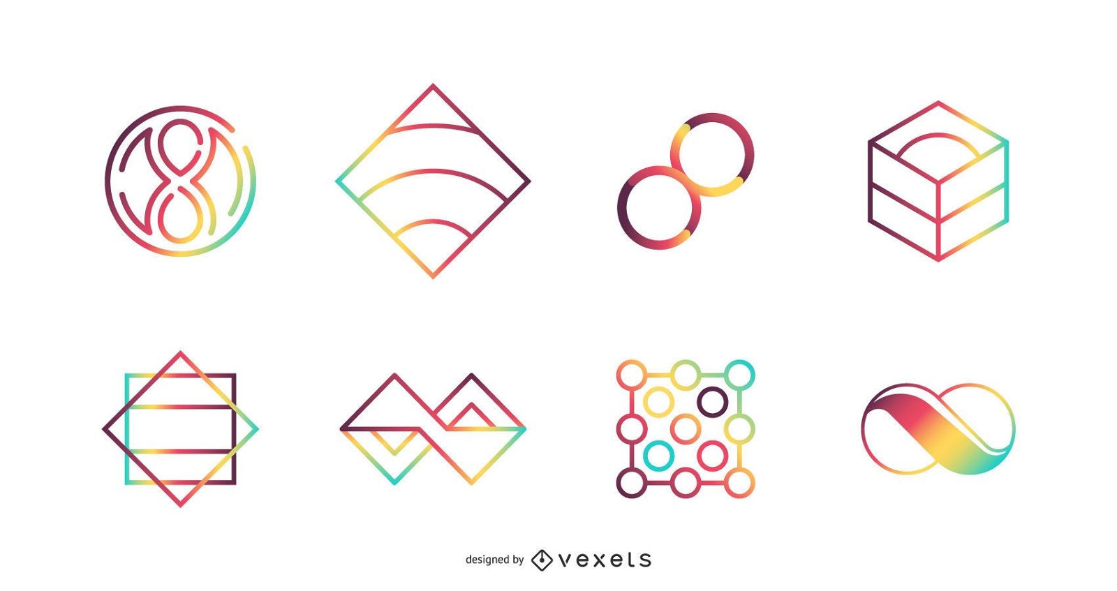 Conjunto de iconos de vector colorido