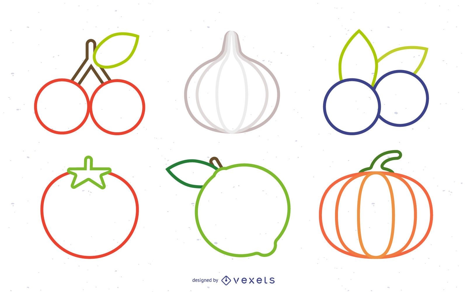 Fruit Vegetables Icons collection