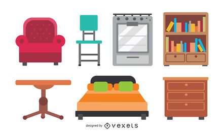 rounded furniture icon vector