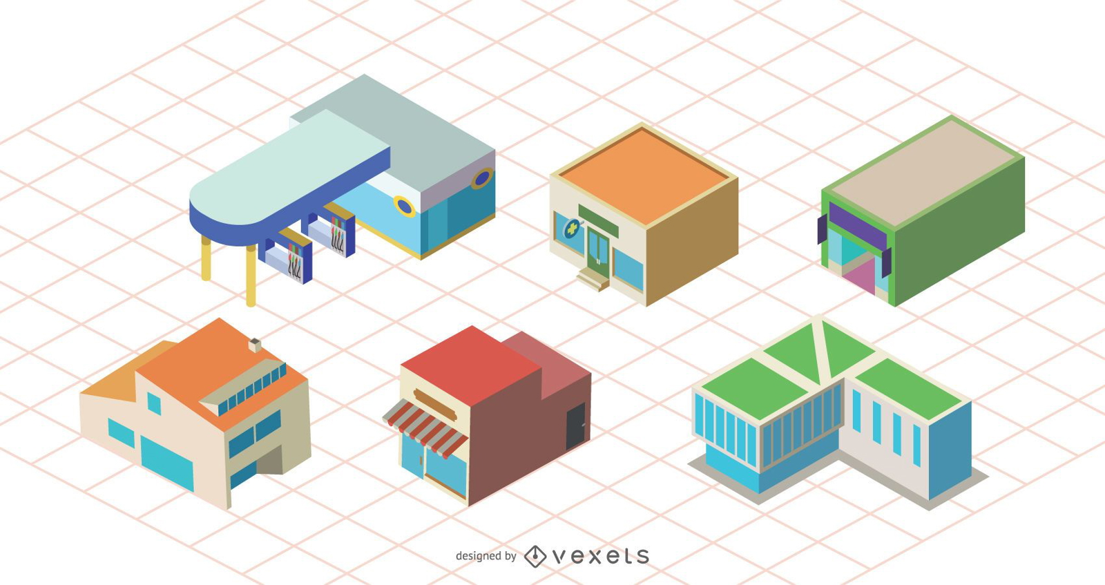 Projeto de conjunto de ícones de construção de loja