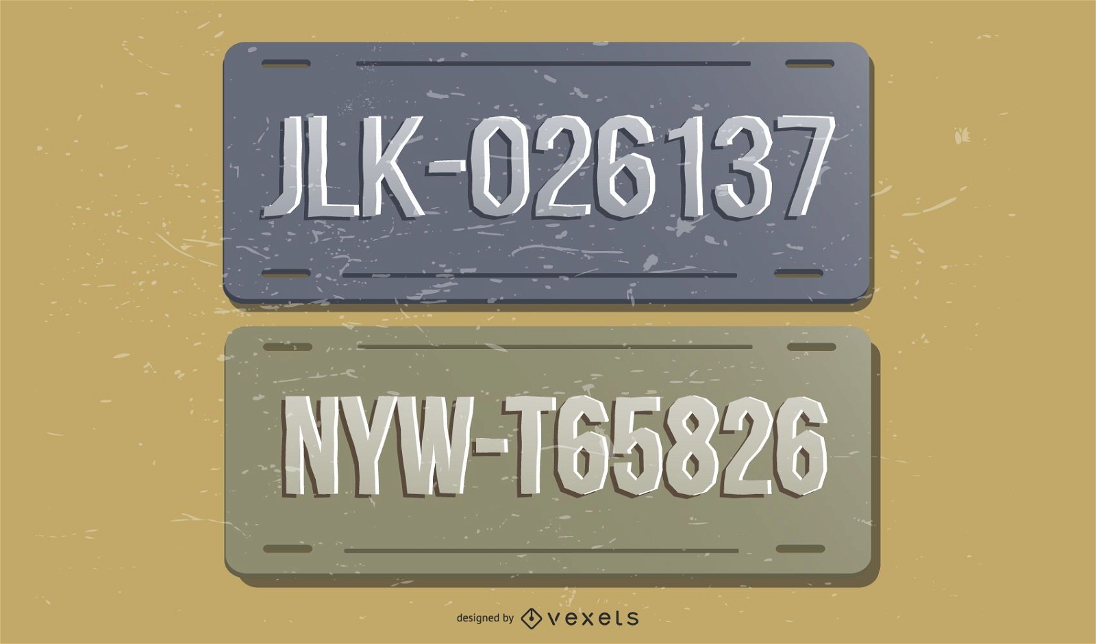 Conjunto de design de placas de licenciamento vintage