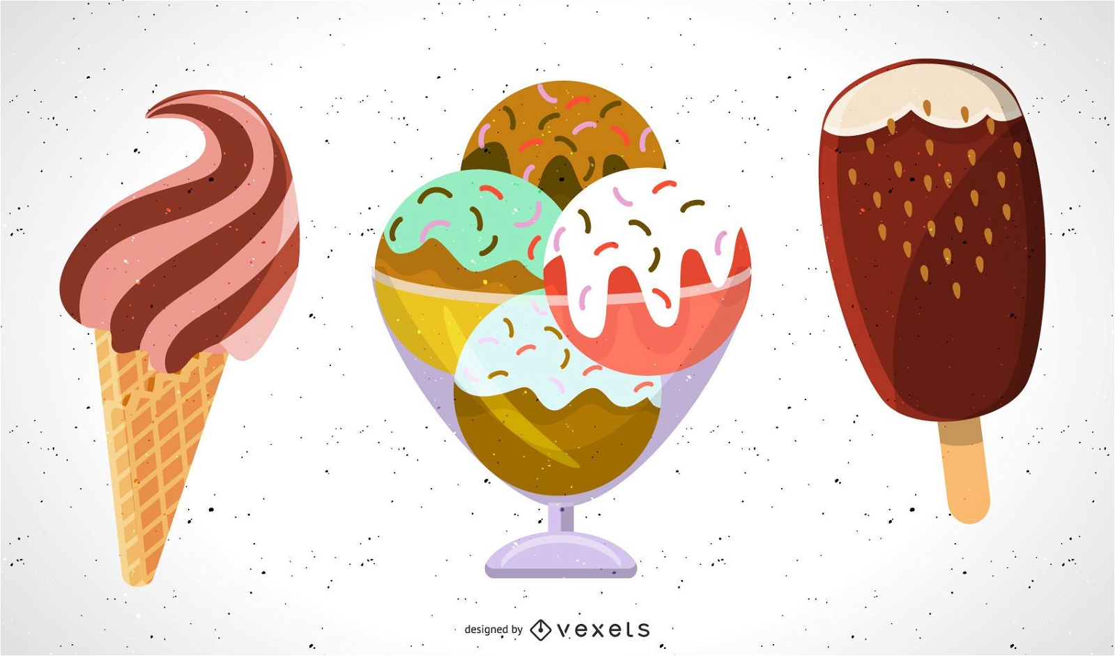 Conjunto de ilustración de chispas de helado