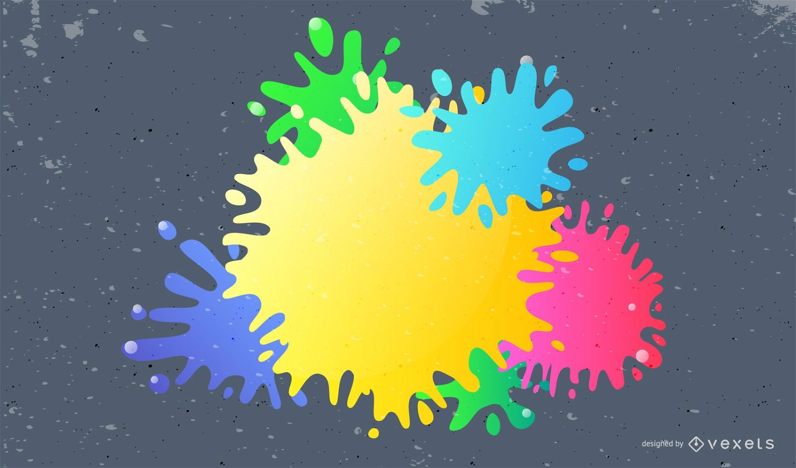 Colorful 3D paint splatters