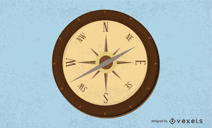 Isolated compass illustration
