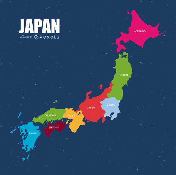 Japan-Kartenvektor Japan-Kartenvektor
