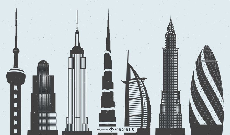 Vector World Famous Highrise Buildings Vector World Famous Highrise Buildings