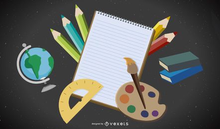 Material Escolar 04 Vector Material Escolar 04 Vector