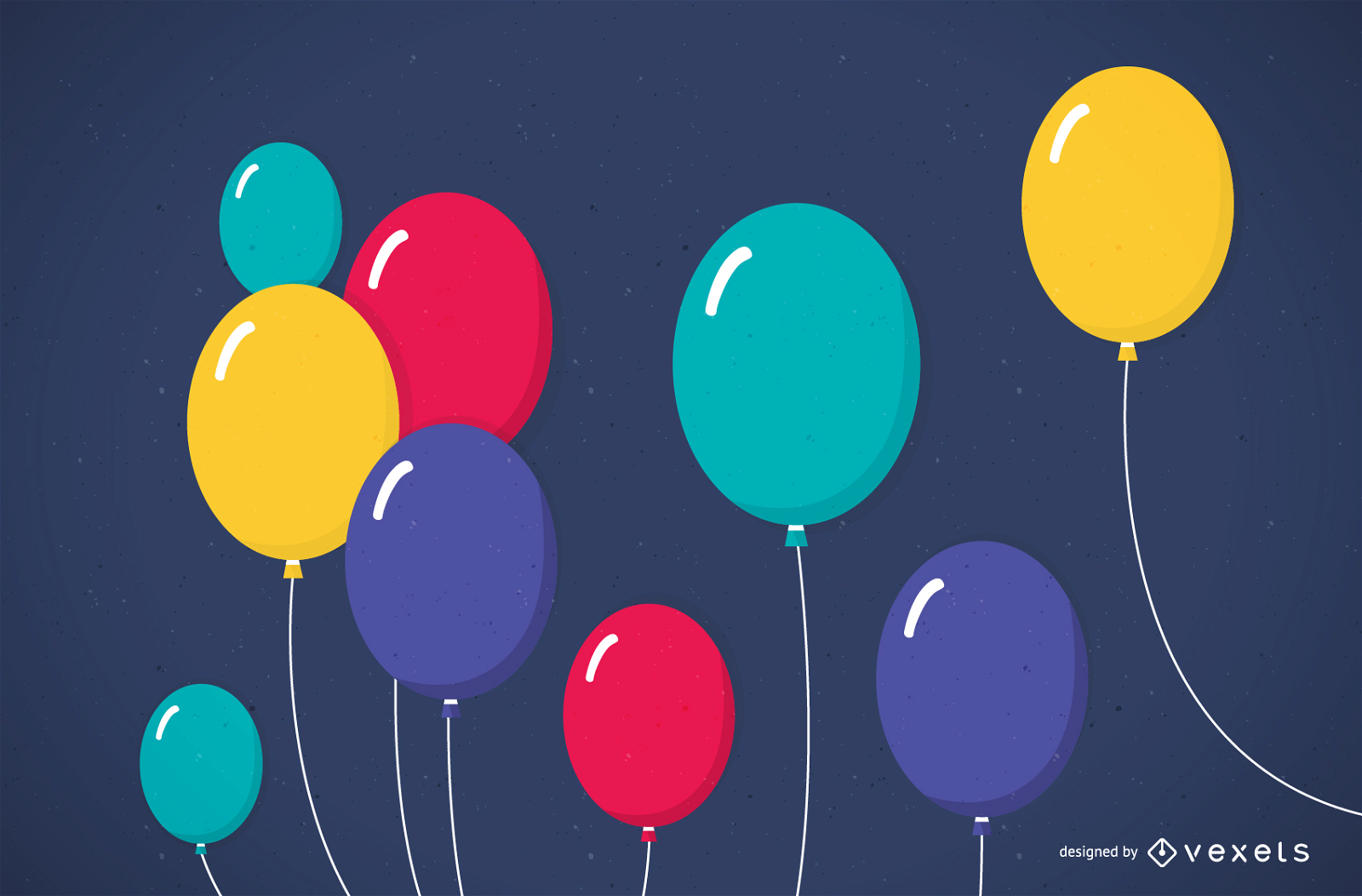 Beautifully Colored Balloons 03 Vector