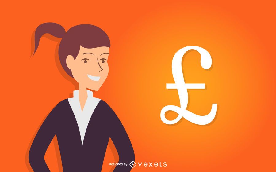 Business woman with british pound Business woman with british pound