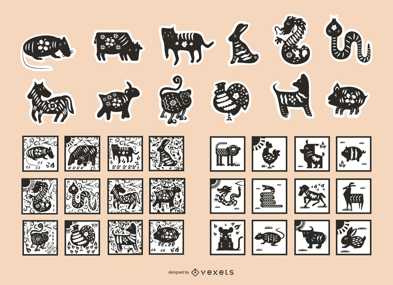 Zodiac Of Paper Cutting Vector Iv Zodiac Of Paper Cutting Vector Iv