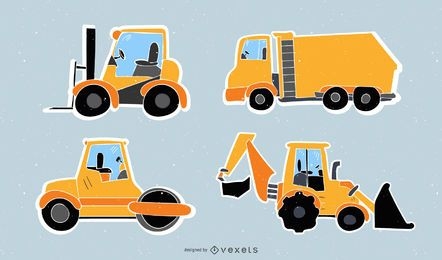 Colección de vectores de vehículos de construcción