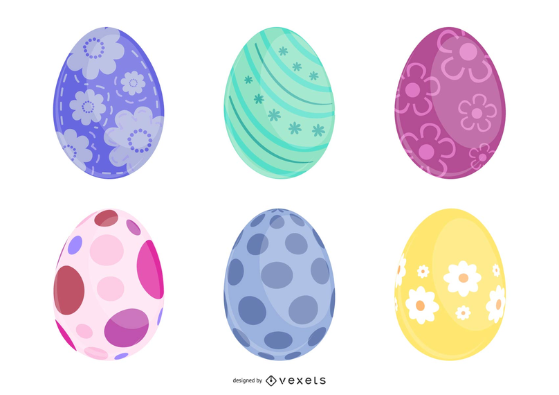 6 beautiful Easter decorated eggs 6 beautiful Easter decorated eggs