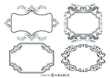 Pacote de Design de Molduras Ornamentais Floresce