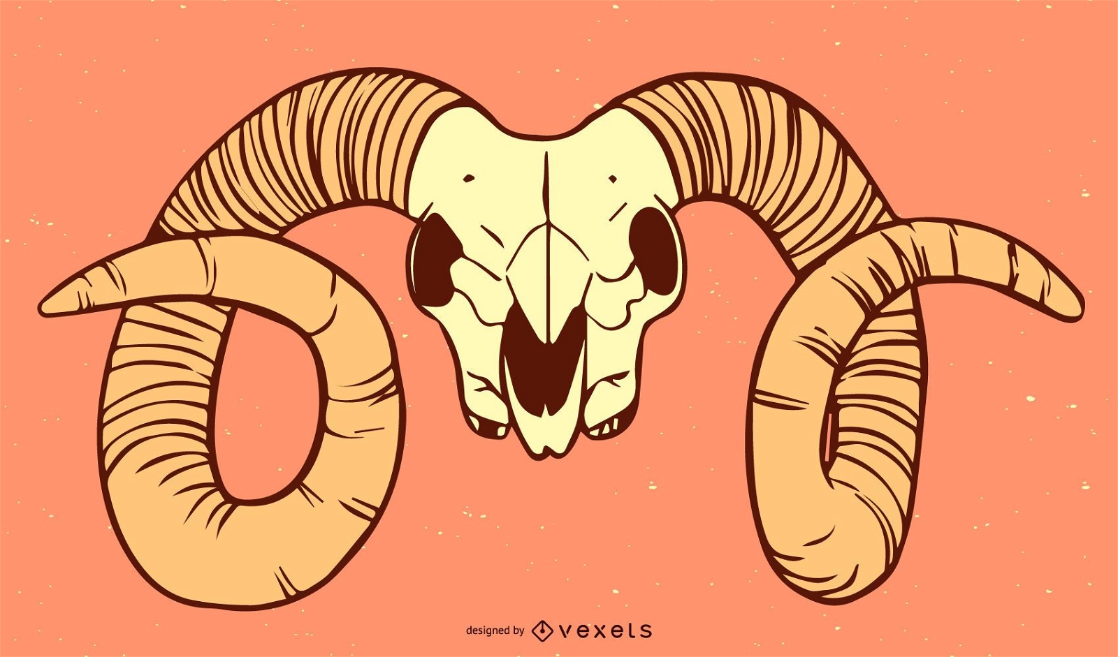 Ilustração de crânio de cabra
