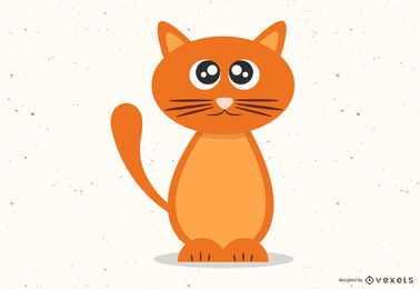 lindo gatito naranja ilustración