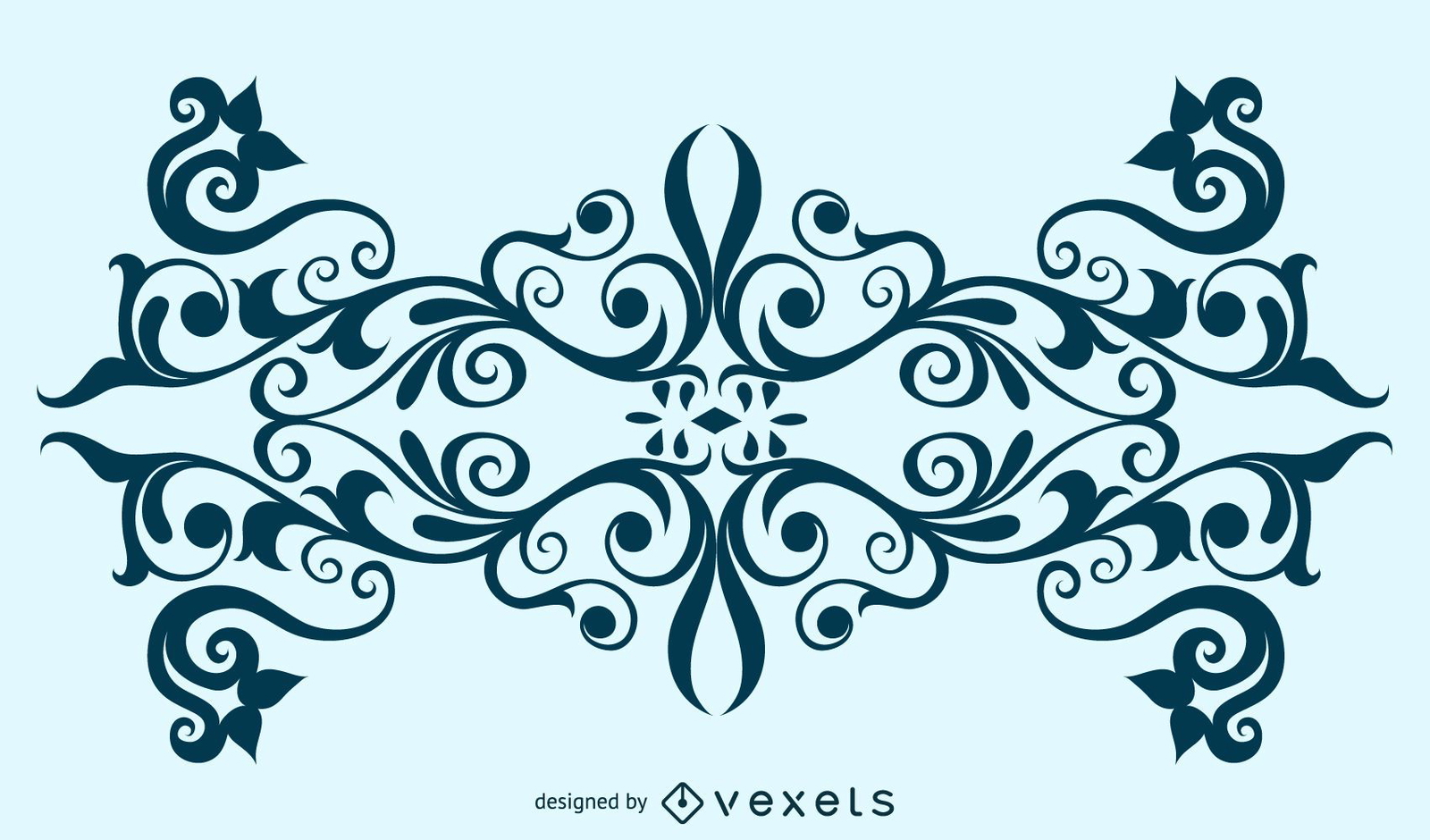 Adorno Floral Decorativo En Negro Descargar Vector