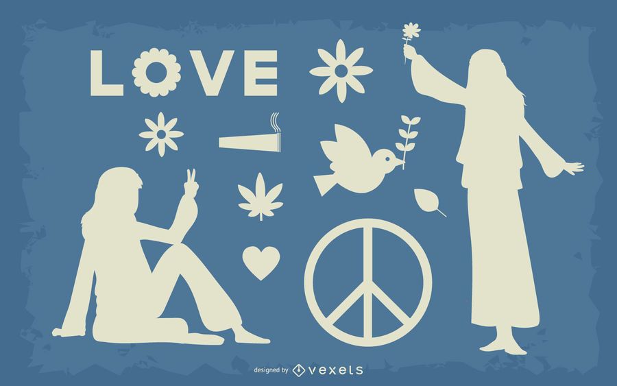 Hippie Flower Power Collection - Vector Download