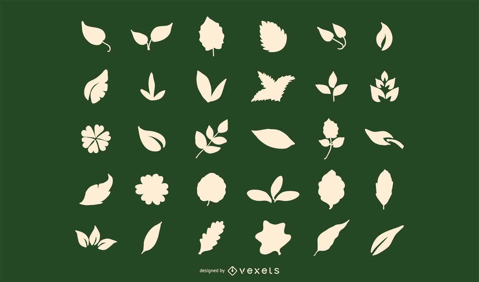 Leaf Shapes Silhouette Vector