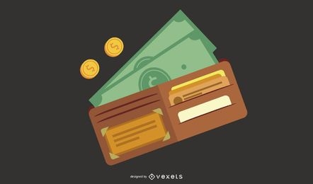 Geldbörse Geld Illustration Design