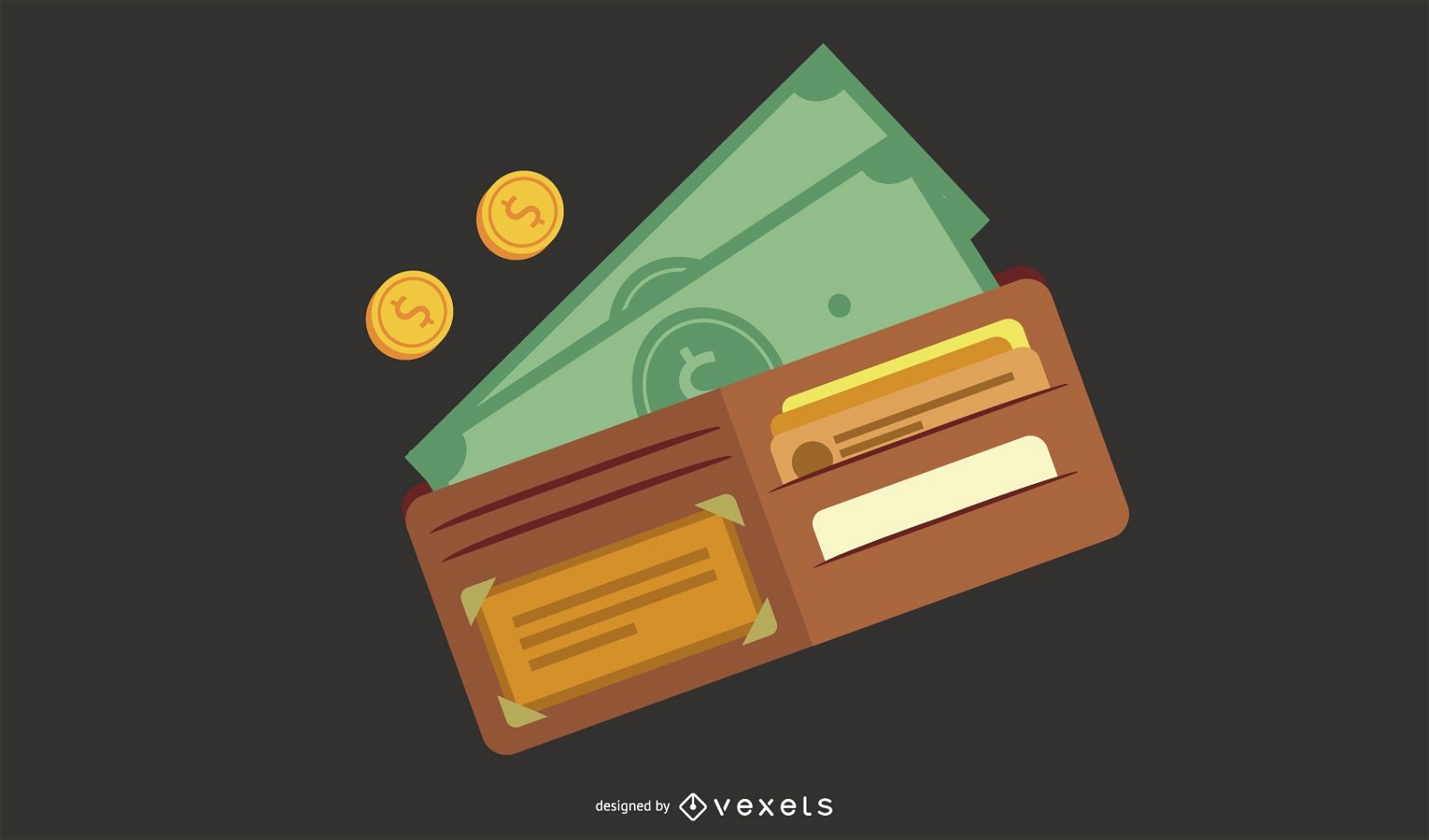 Wallet money illustration design