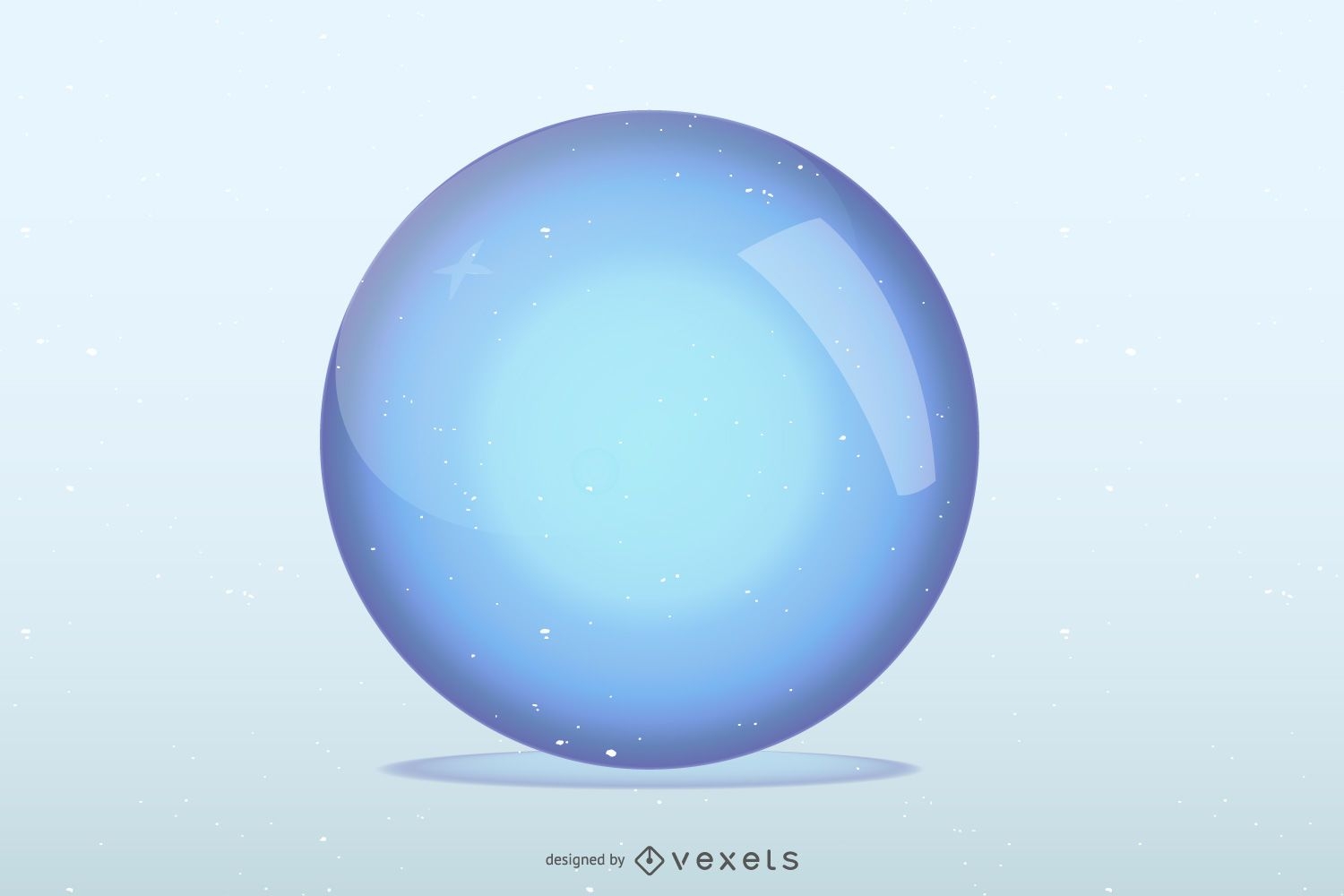 Grande esfera de vidro azul