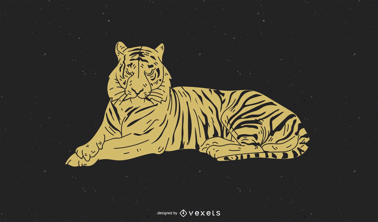 Diseño de ilustración de tigre en reposo