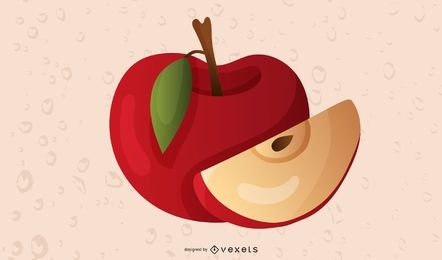 Desenho de ilustração de fatia de maçã