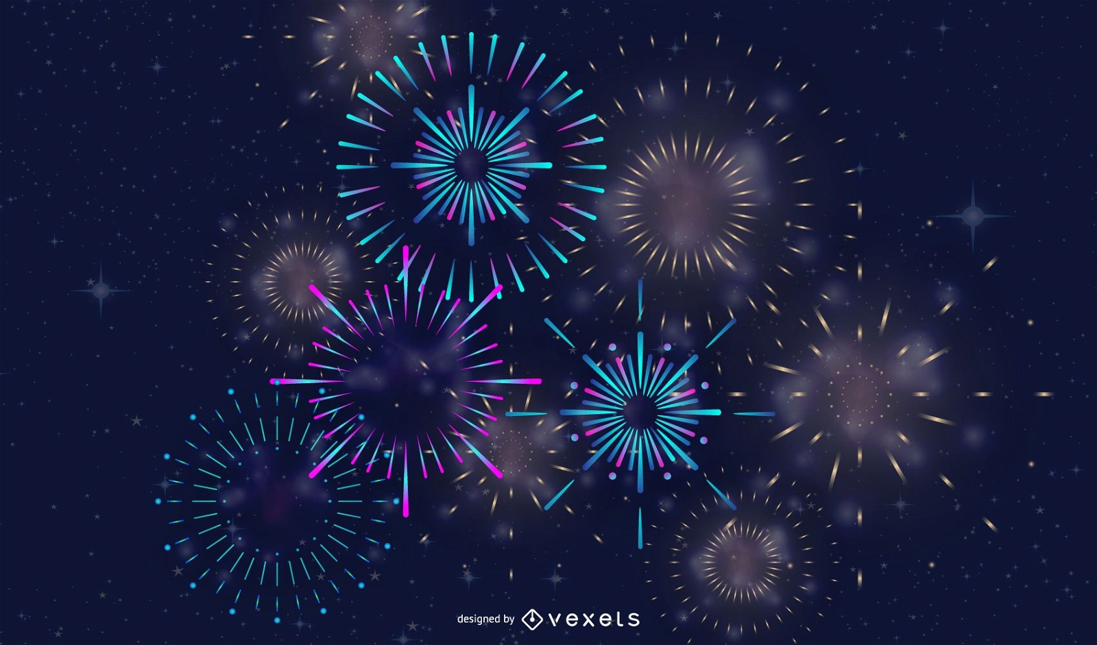 Festive Fireworks 03 Vector