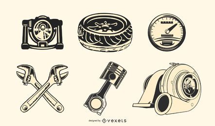Vector de piezas de automóvil