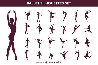 Vector ballet silueta conjunto