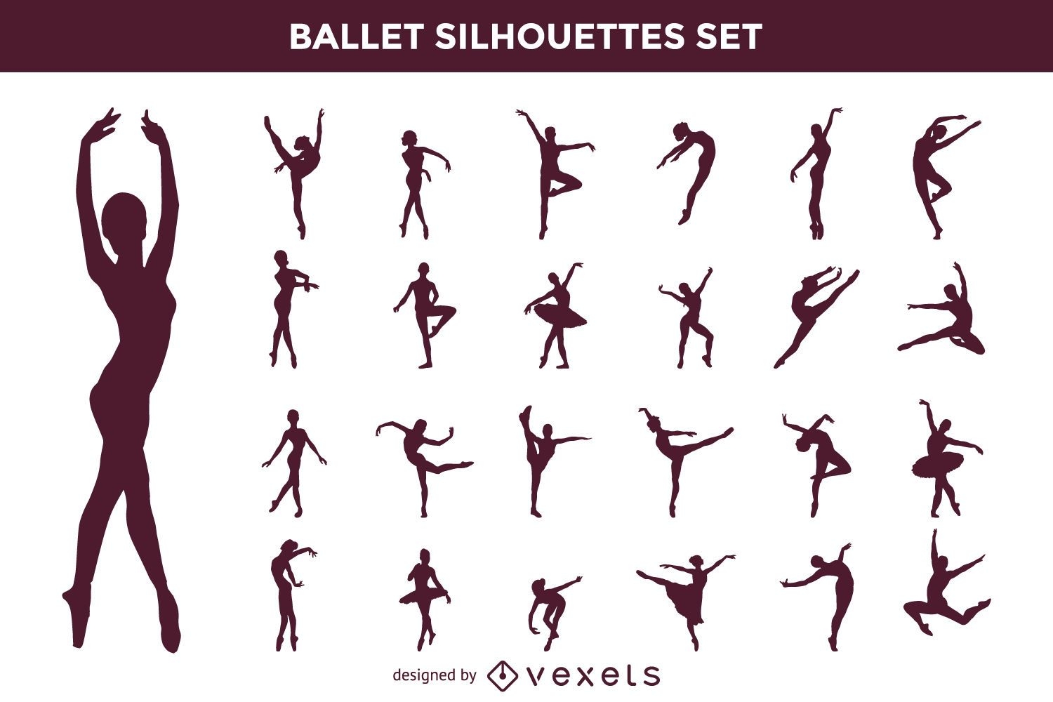 Vektor Ballett Silhouette Set