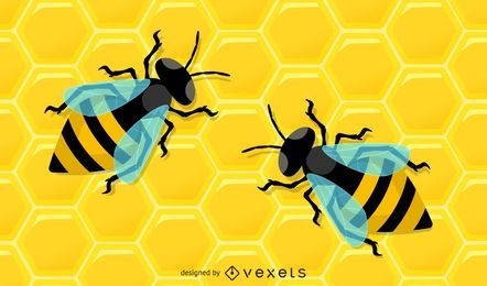 Pacote de ilustração de abelha do favo de mel