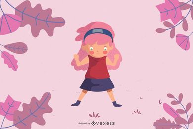 Vector de personajes de niña 2