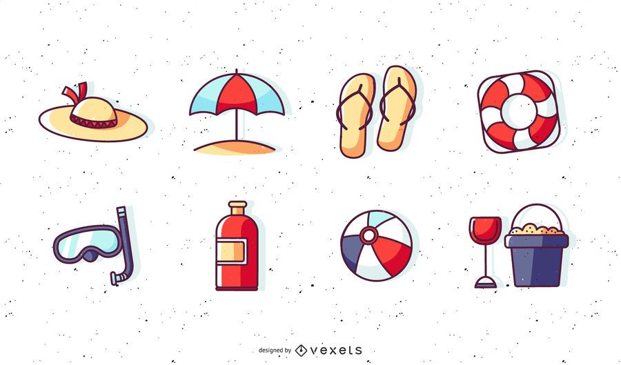 Elementos de Vector lindo verano Elementos de Vector lindo verano