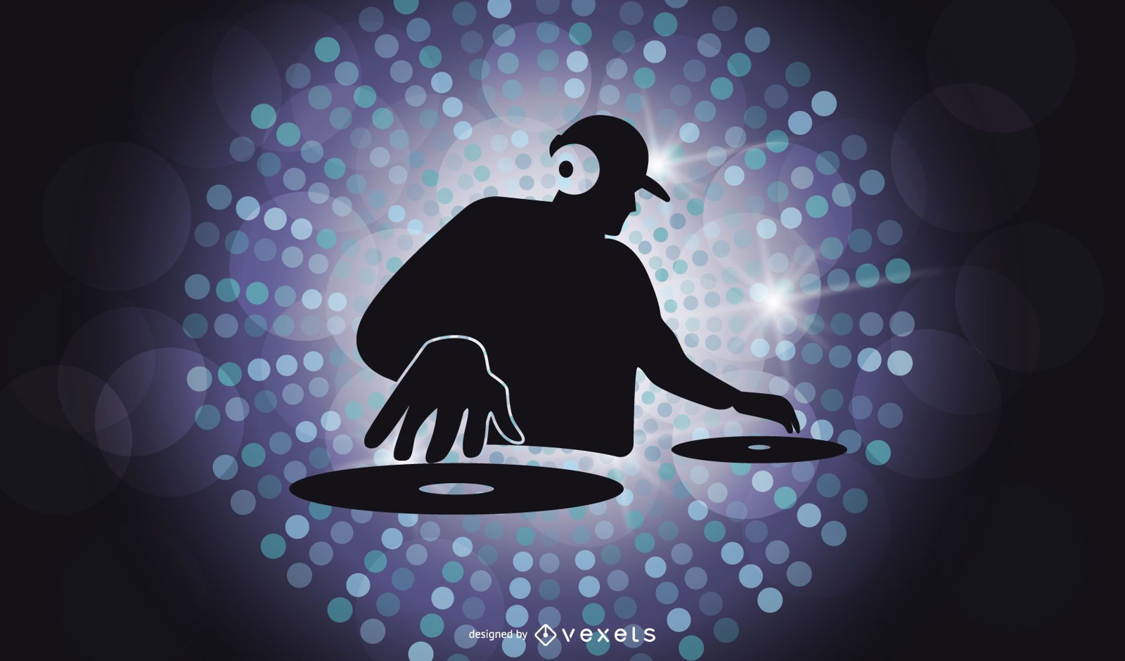 Vector de ilustrador de personaje de dj